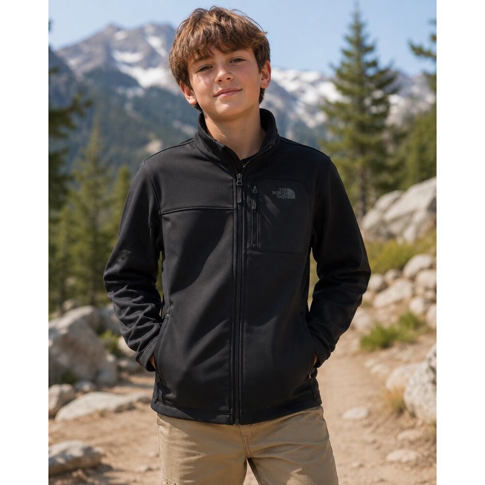 The North Face Apex Bionic Jacket Boys XL Black Soft Shell Zip Coat Women’s S